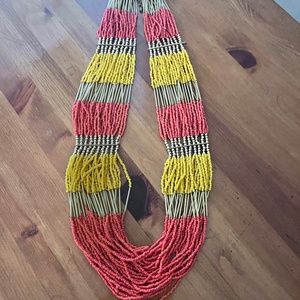 Orange and Gold Bohemian style necklace